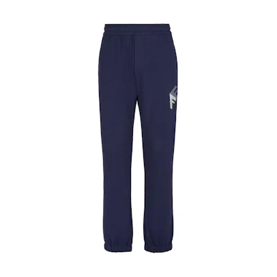 FENDI FW23 Blue Printed Mid-Waist Relaxed Pants Limited Edition. FB0942APN1F1AJR