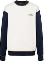 FENDI FW23 White Loose-Fit Crewneck Logo Pullover Sweater. FAE544APX7F1II8 FENDI FW23 White Loose-Fit Crewneck Logo Pullover Sweater. FAE544APX7F1II8