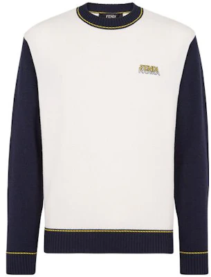 フェンディ FW23 ホワイト ルーズフィット クルーネック ロゴ プルオーバーセーター. FAE544APX7F1II8 Order フェンディ FW23 ホワイト ルーズフィット クルーネック ロゴ プルオーバーセーター. FAE544APX7F1II8