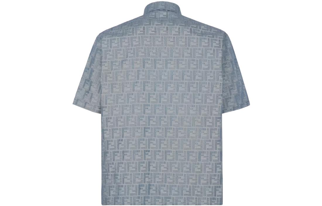 FENDI FW23 All-over Button Straight Cut Short Sleeve Shirt Men Light Blue FS0795APQHF0QB0 圖 3