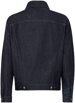 FENDI FW23 Jaket Denim Lelaki Logo Gradient Cetak Biru Single-Breasted FW0428AQLUF0QA2 Lookbook FENDI FW23 Jaket Denim Lelaki Logo Gradient Cetak Biru Single-Breasted FW0428AQLUF0QA2