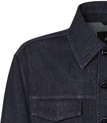 FENDI FW23 Jaket Denim Lelaki Logo Gradient Cetak Biru Single-Breasted FW0428AQLUF0QA2 Purchase FENDI FW23 Jaket Denim Lelaki Logo Gradient Cetak Biru Single-Breasted FW0428AQLUF0QA2