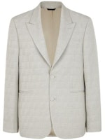 FENDI FW23 Monogram Print Single-Breasted Blazer Beige Jacket FJ0768APOKF0QB9 FENDI FW23 Monogram Print Single-Breasted Blazer Beige Jacket FJ0768APOKF0QB9