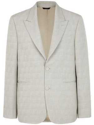 FENDI FW23 Monogram Print Single-Breasted Blazer Beige Jacket FJ0768APOKF0QB9 Order FENDI FW23 Monogram Print Single-Breasted Blazer Beige Jacket FJ0768APOKF0QB9