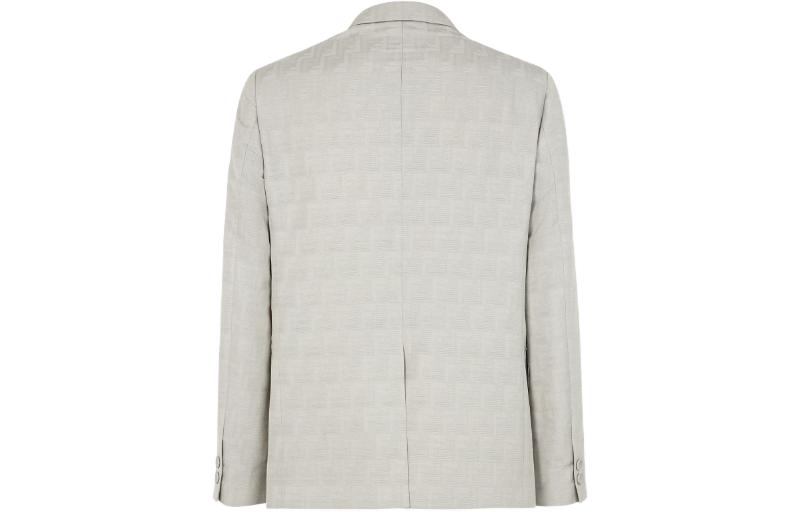 Lookbook FENDI 2023秋冬米色单排扣印花西装外套 FJ0768APOKF0QB9