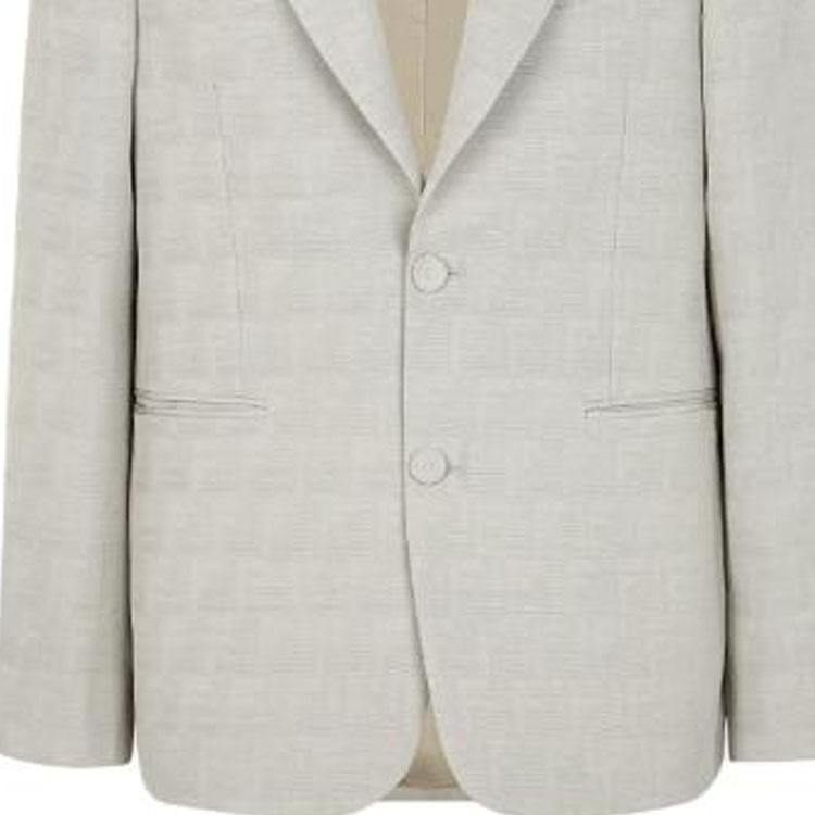 Details for FENDI 2023秋冬米色单排扣印花西装外套 FJ0768APOKF0QB9