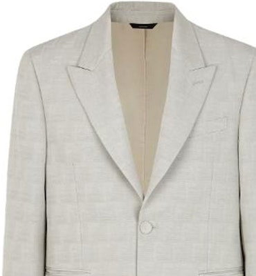 FENDI FW23 Monogram Print Single-Breasted Blazer Beige Jacket FJ0768APOKF0QB9 Sizing FENDI FW23 Monogram Print Single-Breasted Blazer Beige Jacket FJ0768APOKF0QB9
