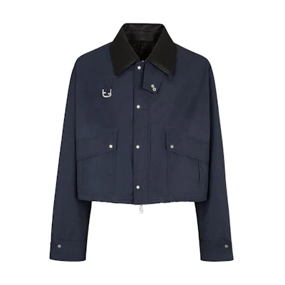 FENDI FW24 Solid Color Long Sleeve Casual Jacket - Blue. FW1330ASC2F0H5A