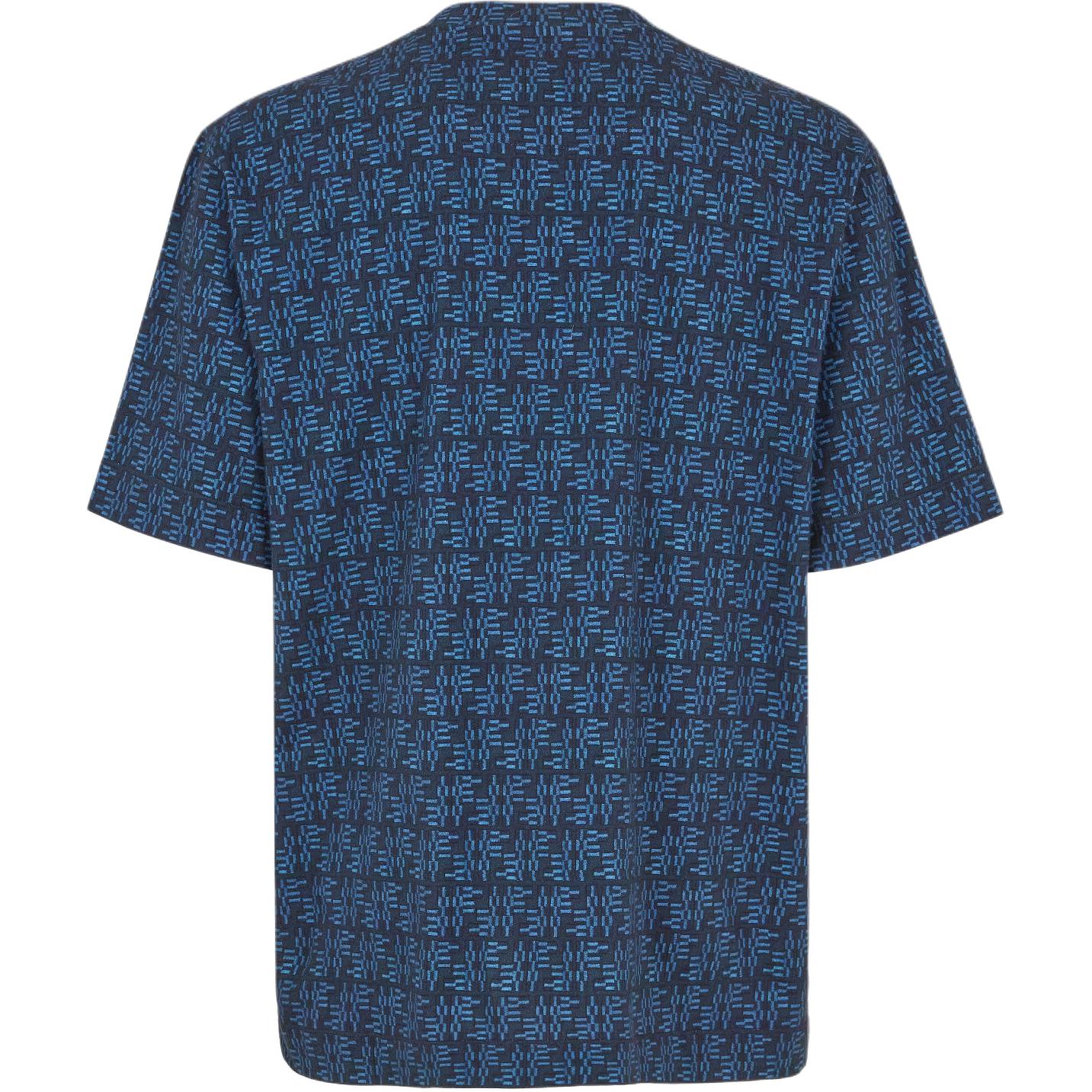 Lookbook FENDI FW24 Baju-T Lelaki Corak Longgar Crewneck Biru. FY0936ASDRF0H5A