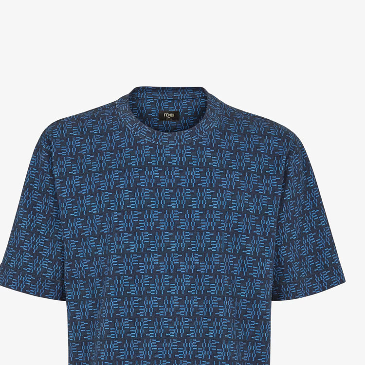 Purchase FENDI FW24 Baju-T Lelaki Corak Longgar Crewneck Biru. FY0936ASDRF0H5A