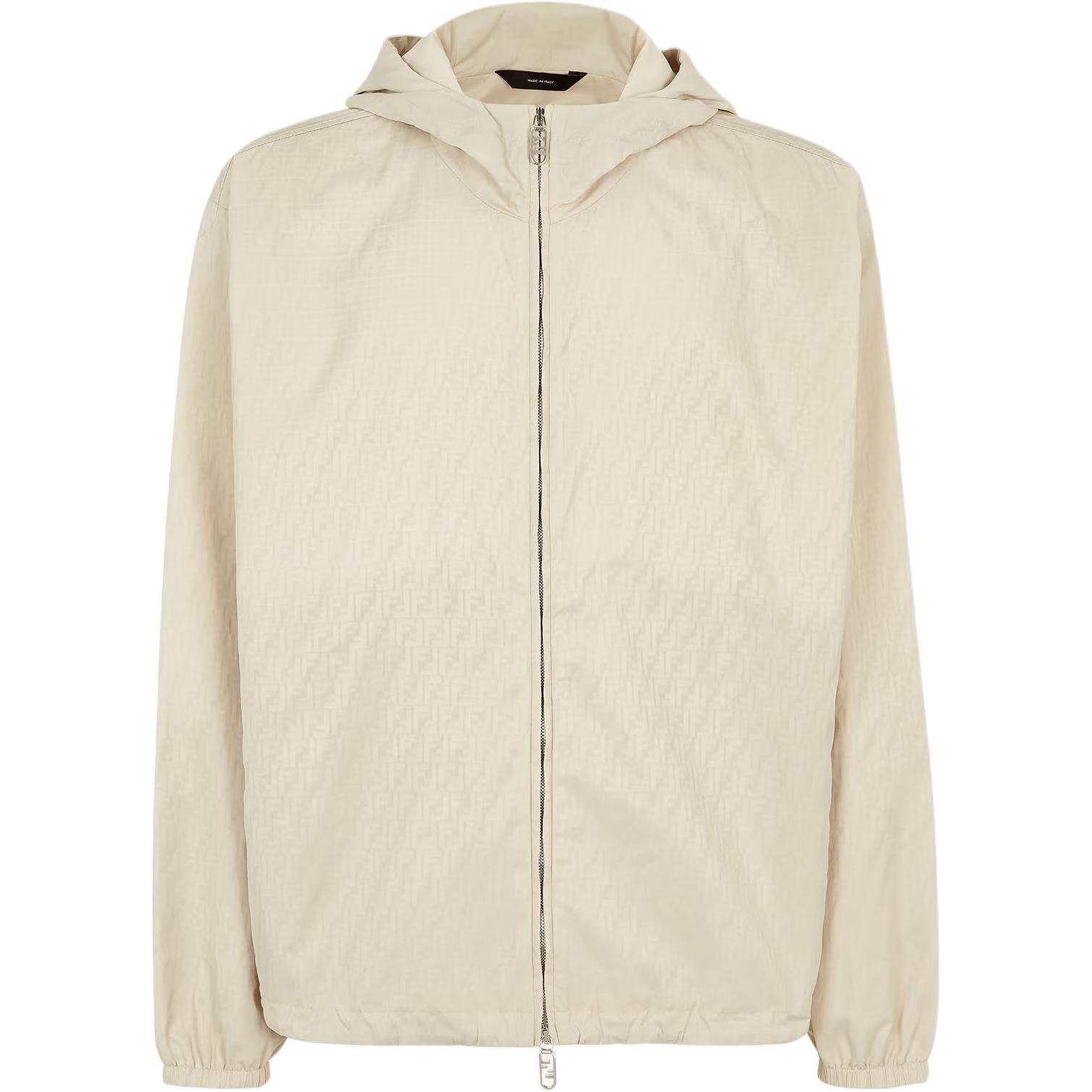 Fendi FW24 White Logo Hoodie Zip-Up Long Sleeve Jacket FAA935ARYJF0GQK