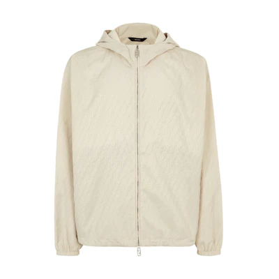 Fendi FW24 White Logo Hoodie Zip-Up Long Sleeve Jacket FAA935ARYJF0GQK