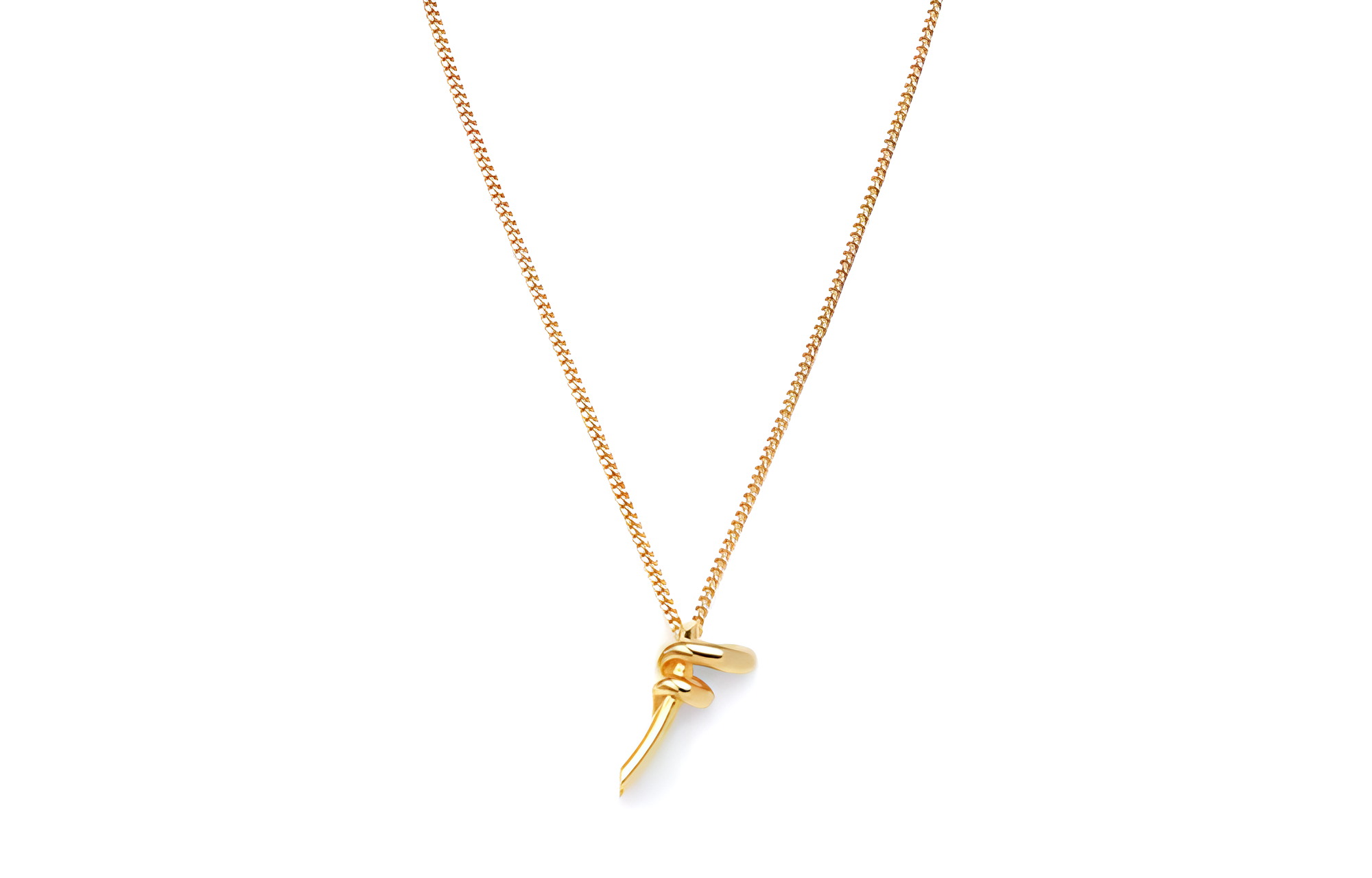 FENDI Gold Pendant Necklace Unisex Couple Design in Brass. 8AK613B08F0CFK