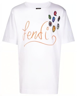 펜디 그래피티 프린트 루즈핏 화이트 반팔 티셔츠. FY0936AH13F0UF6 Buy 펜디 그래피티 프린트 루즈핏 화이트 반팔 티셔츠. FY0936AH13F0UF6