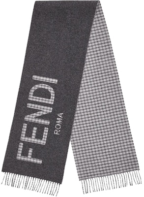 FENDI Syal Abu Plaid Reversible Wool-Cashmere Unisex Gaya Pasangan FXT334AHR1F0QZ0 Buy FENDI Syal Abu Plaid Reversible Wool-Cashmere Unisex Gaya Pasangan FXT334AHR1F0QZ0