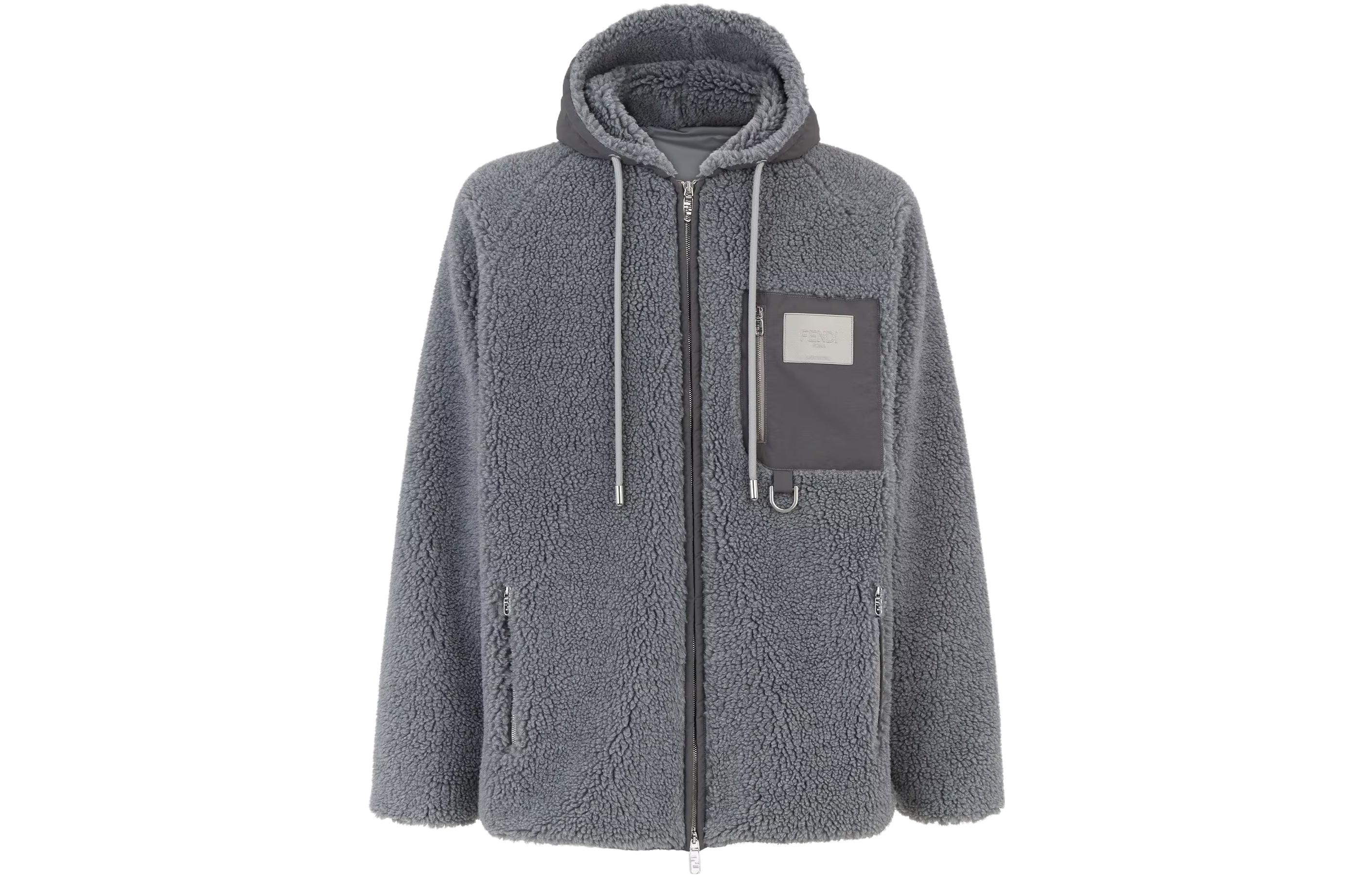Fendi Grey Teddy Bear Graphic Hoodie Jacket FW1288AQMNF1MU3
