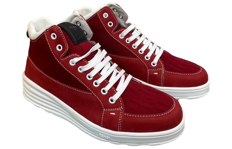 Fendi High-Top Sneaker 'Dark Red' 圖 2