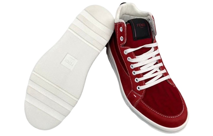 Fendi High-Top Sneaker 'Dark Red' 圖 4
