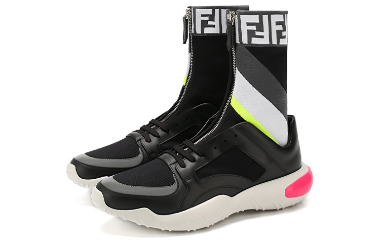 Lookbook 芬迪高帮袜套运动鞋 '黑色' 7E1236A7M6F16OD