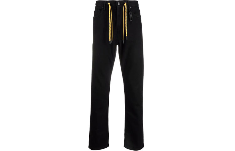 FENDI High-Waist Straight-Leg Black Drawstring Jeans FLP279AG91F0QA1
