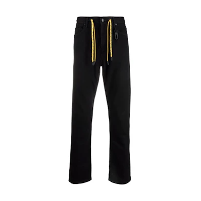 FENDI High-Waist Straight-Leg Black Drawstring Jeans FLP279AG91F0QA1