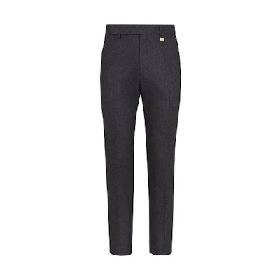 FENDI High-Waisted Straight-Leg Pants with Metal Logo - Black FB0720AGYDF0UU0