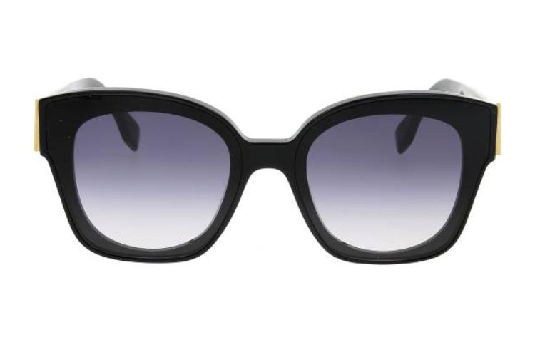 FENDI Irregular Letter Decor Sunglasses Unisex Black FE40098I01W