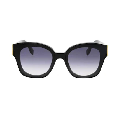 FENDI Irregular Letter Decor Sunglasses Unisex Black FE40098I01W