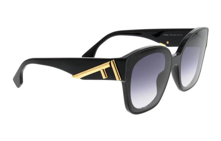 Lookbook FENDI 不規則字母裝飾太陽眼鏡 男女通用 黑色 FE40098I01W