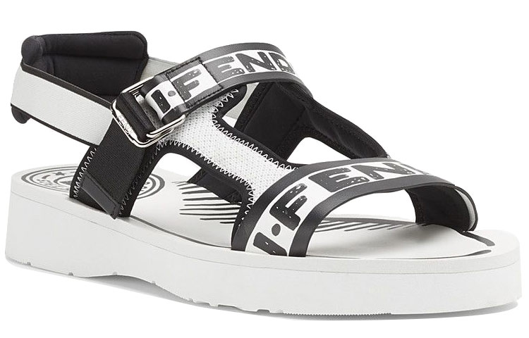 Lookbook Fendi Joshua Vides x Roma Ledersandale ''Schwarz Weiß'' 7X1371ABOJF1BOD