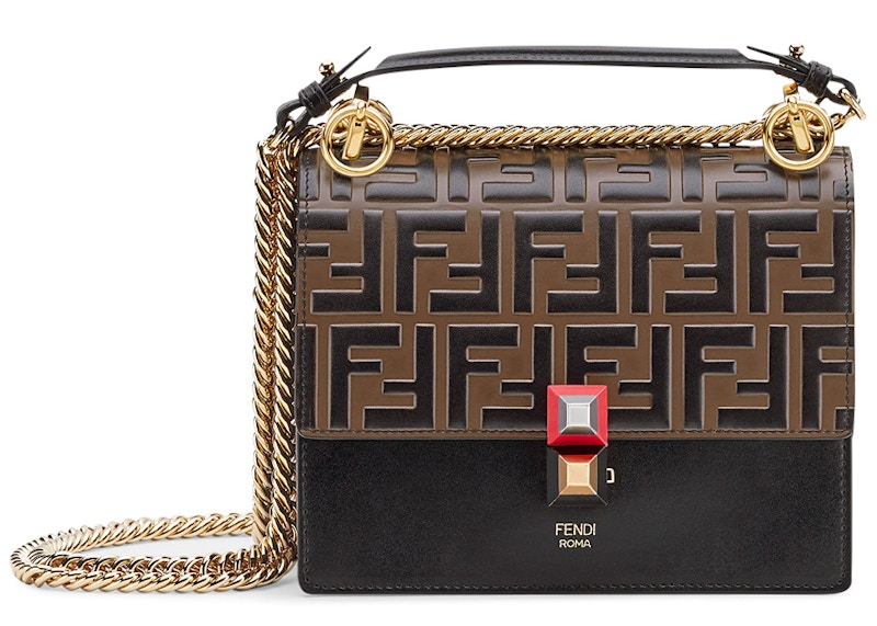Fendi Kan I Shoulder Bag FF Small Black/Brown