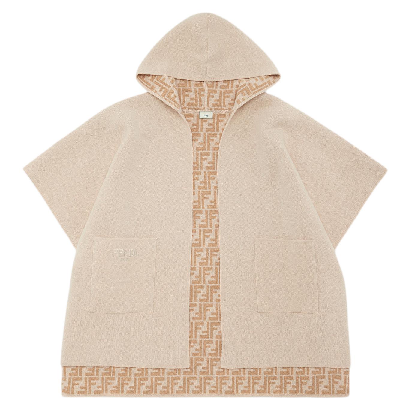 FENDI Kids Beige Wool Shawl Solid Design. JFQ057AO29F0AYG