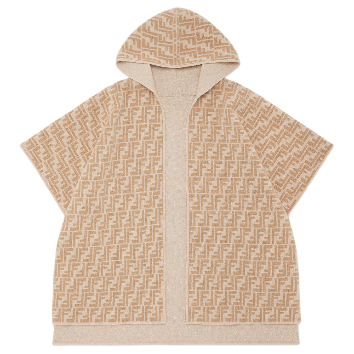 Lookbook FENDI Kids Beige Wool Shawl Solid Design. JFQ057AO29F0AYG