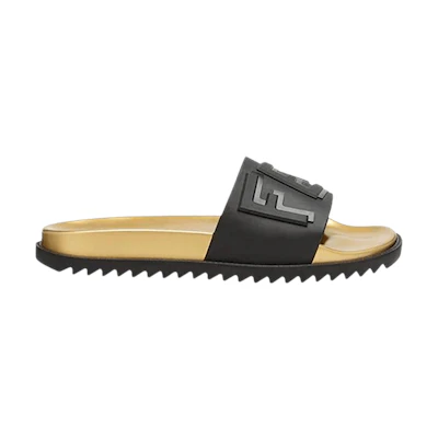 Fendi Layered Logo Slides 'Black Gold'