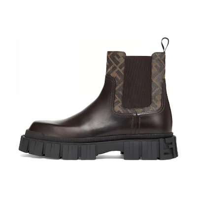Fendi Leather Ankle Boot 'Black Brown'