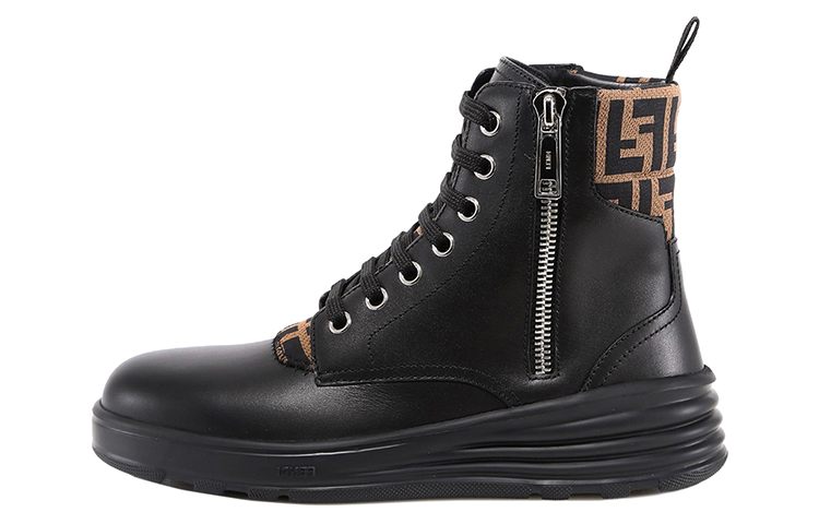 Fendi Leather Ankle Boot 'FF Logo - Black Brown'