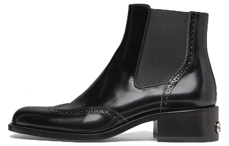 Fendi Leather Brogue Chelsea Boots 'Black' 7U1558AD7QF08M4