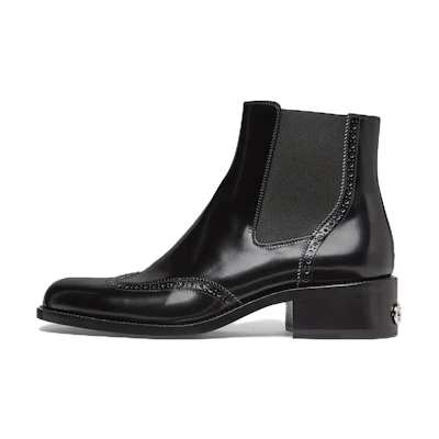 Fendi Leather Brogue Chelsea Boots 'Black'