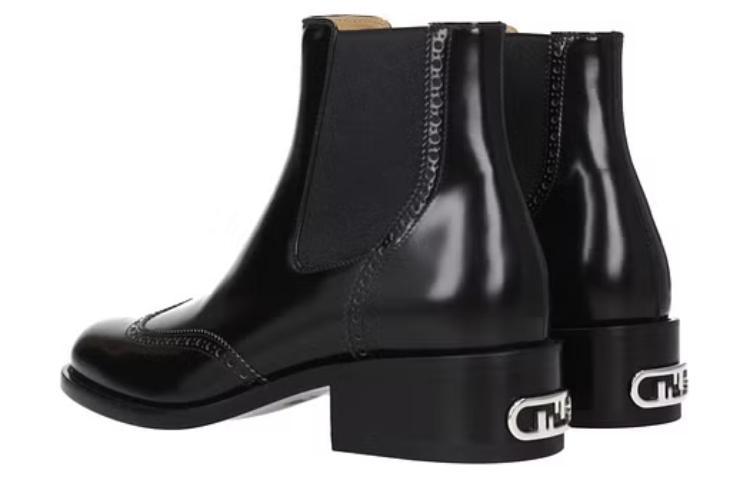 Fendi Leather Brogue Chelsea Boots 'Black' 圖 4