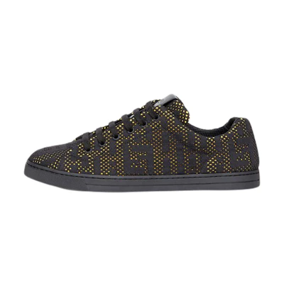 Fendi Leather Canvas Low-Top Lace-Up Sneakers 'Black Fashion'