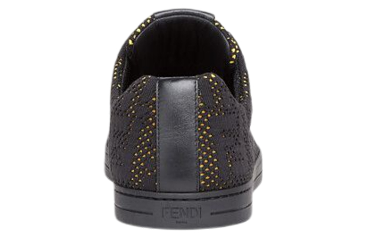 Fendi Leather Canvas Low-Top Lace-Up Sneakers 'Black Fashion' 圖 5