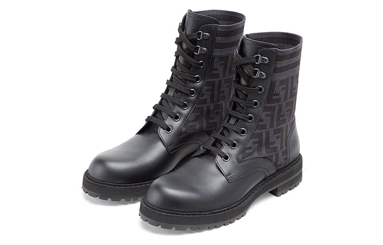 Fendi Leather High-Top 'Black Martin Boots' 圖 3
