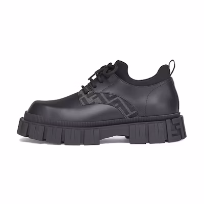 Fendi Leather Lace-Up 'Black FF Embossed'