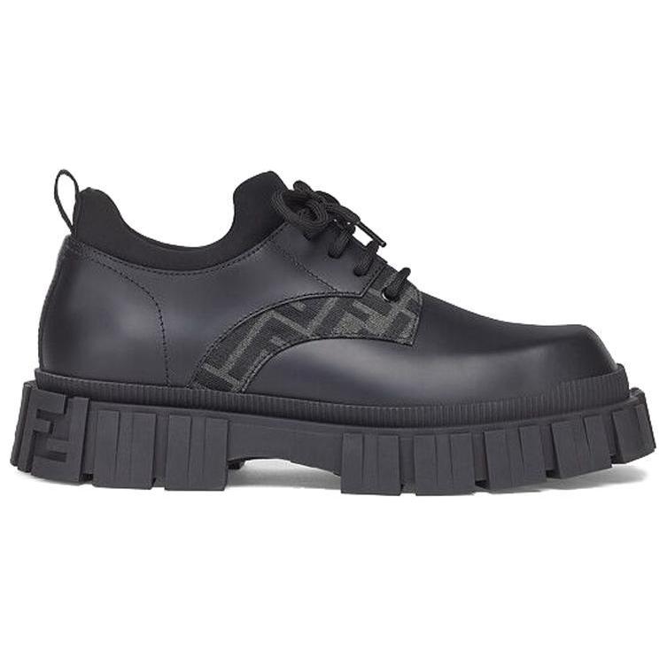 Order Fendi Leather Lace-Up 'Black FF Embossed' 7L1459ADMKF1DV5