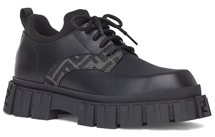 Lookbook Fendi Leather Lace-Up 'Black FF Embossed' 7L1459ADMKF1DV5