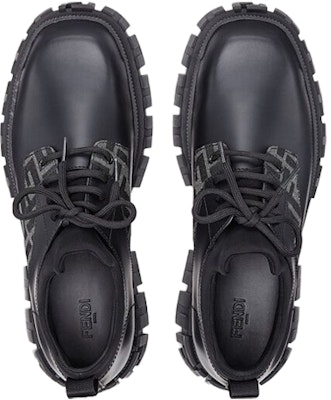 Fendi Leather Lace-Up 'Black FF Embossed' 7L1459ADMKF1DV5 Lookbook Fendi Leather Lace-Up 'Black FF Embossed' 7L1459ADMKF1DV5