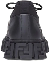 Purchase FENDI 芬迪 FF壓花 皮革綁帶鞋 黑色