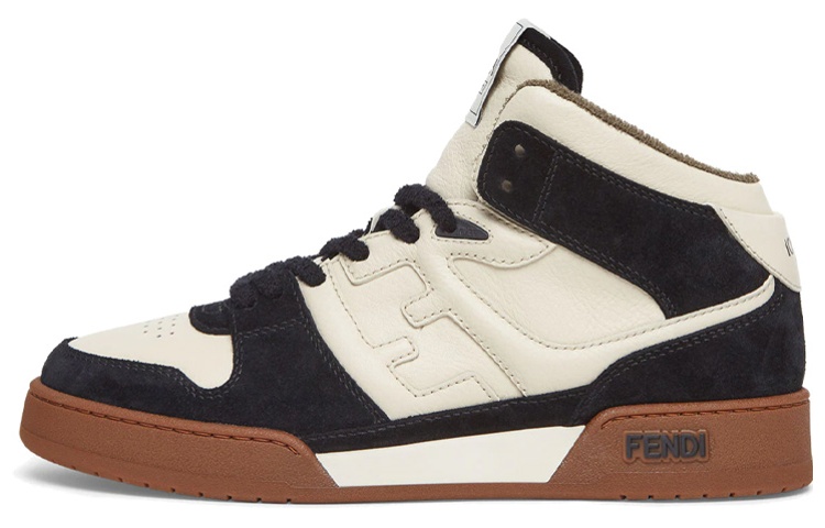 Buy 芬迪 黑白皮革系带潮流运动鞋 7E1569AHH2F1FZB