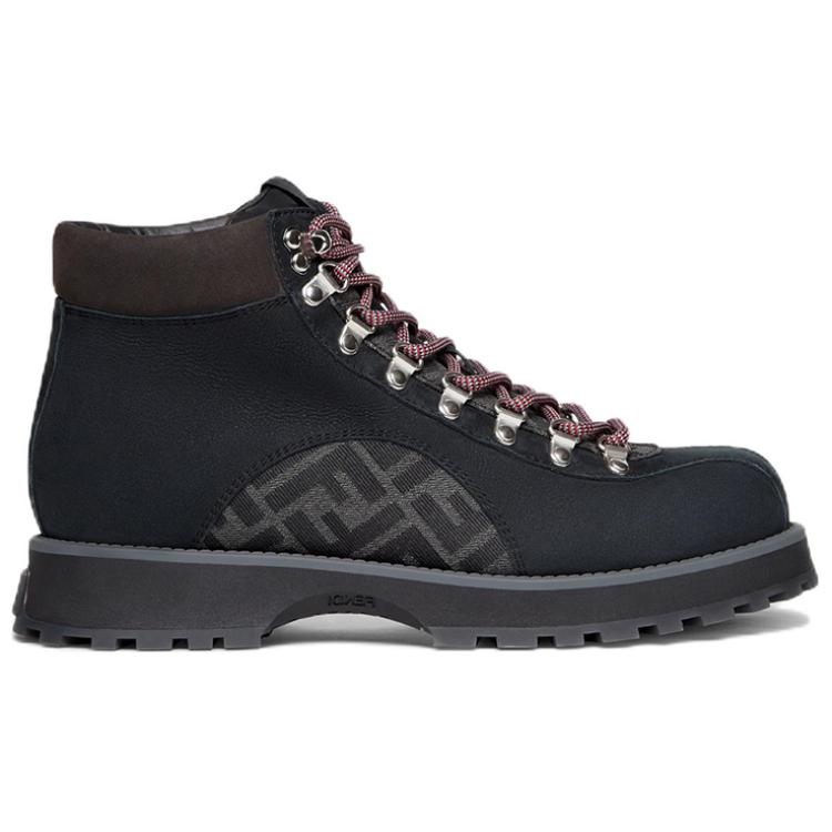 Order Fendi leren veterlaarzen ronde neus ''Donkergrijs'' 7U1577ALIPF1JF9