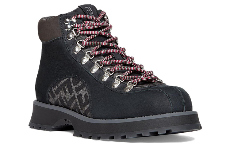 Lookbook Fendi leren veterlaarzen ronde neus ''Donkergrijs'' 7U1577ALIPF1JF9